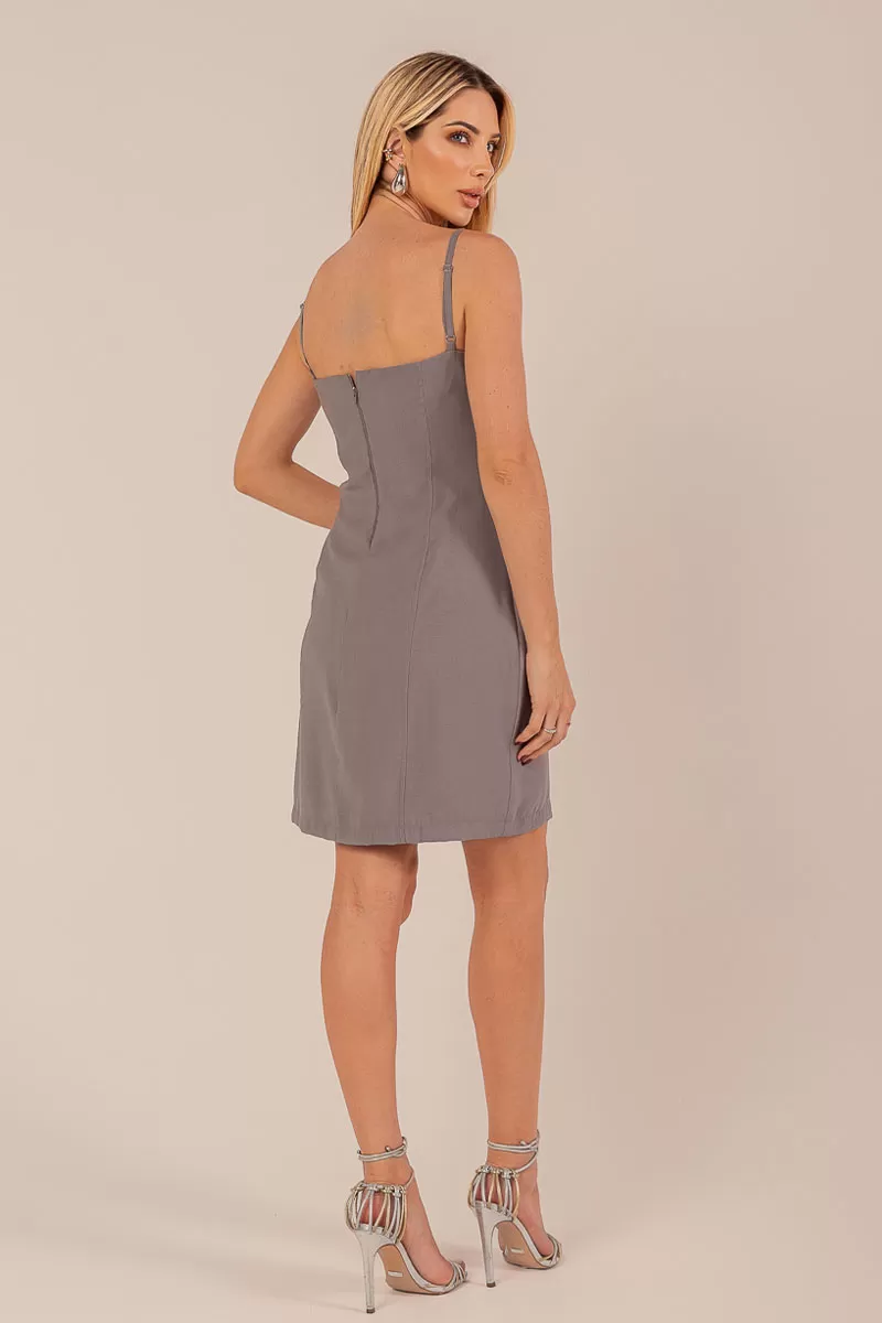 Miss Misses - Dress Miss Misses Gray Tube Strap - 54320CINZA