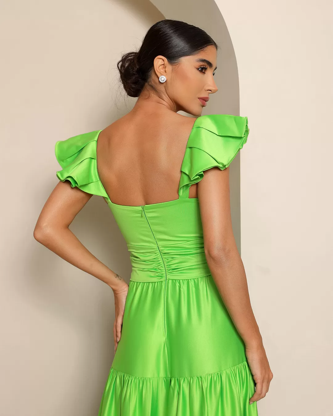 Dot Clothing - Dress Dot Clothing Long Satin Black - 1855VERDE