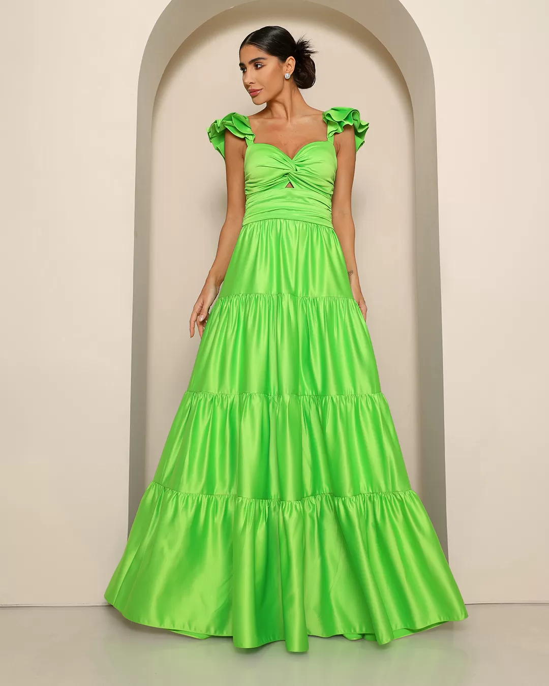 Dot Clothing - Dress Dot Clothing Long Satin Black - 1855VERDE