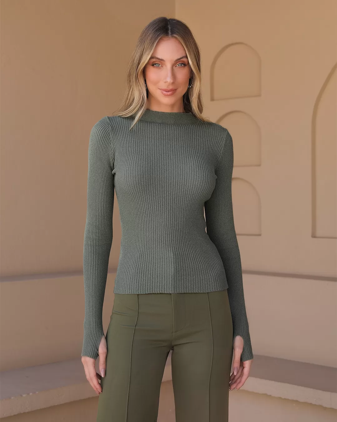 Dot Clothing - Shirt Dot Clothing Green Ribbed Mesh - T194VERDE