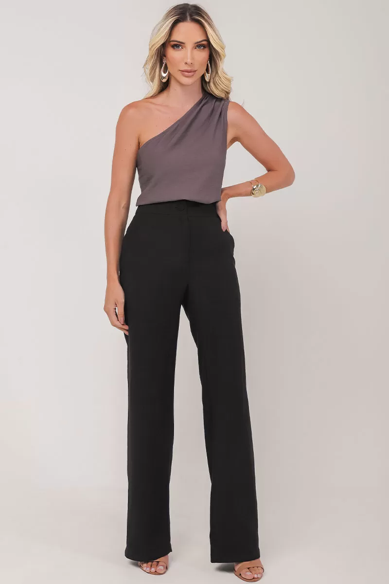 Miss Misses - Blusa Miss Misses C/Prega Ombro Só Chumbo - 54334022