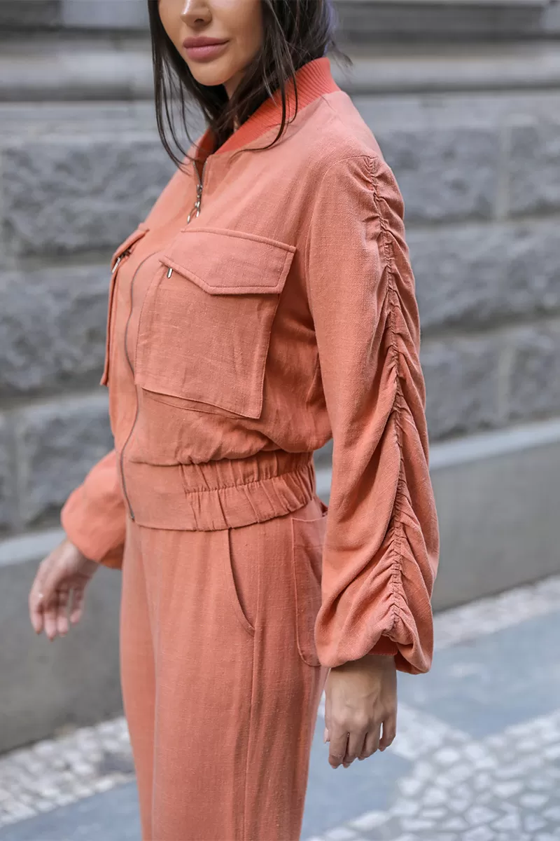 Dot Clothing - Set Dot Clothing Bomber And Pants Salmon - 2374SAL