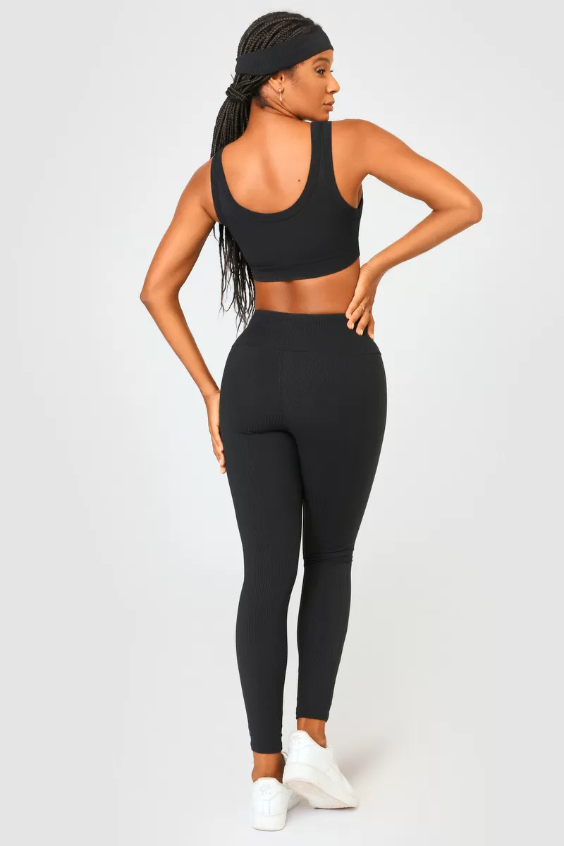 Lets Gym - Legging Comfort Rib Preto - 2493PT
