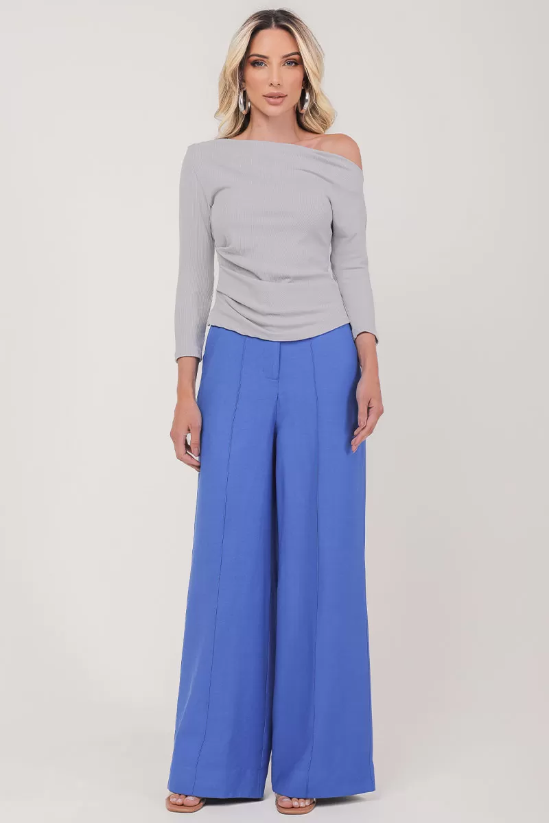 Miss Misses - Calça Miss Misses Alfaiataria C/Cinto Azul - 54299AZUL