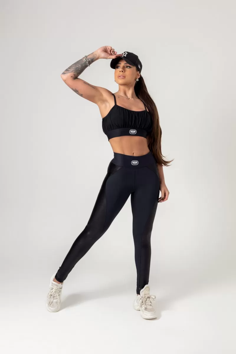 Hipkini - Favorite Black Ruched Top with tulle - 33330644