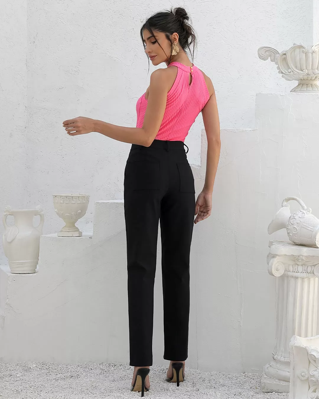 Miss Misses - Calça Miss Misses Detalhe Lapela Frente Preto - 54061PRETO