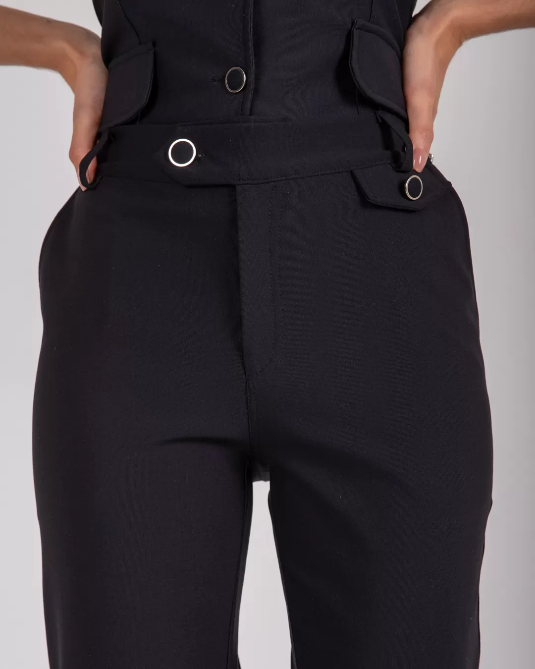 Miss Misses - Calça Miss Misses Detalhe Lapela Frente Preto - 54061PRETO