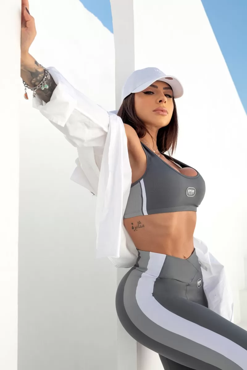 Hipkini - Top Favorite Cinza Escuro com Alças Cruzadas - 33330650