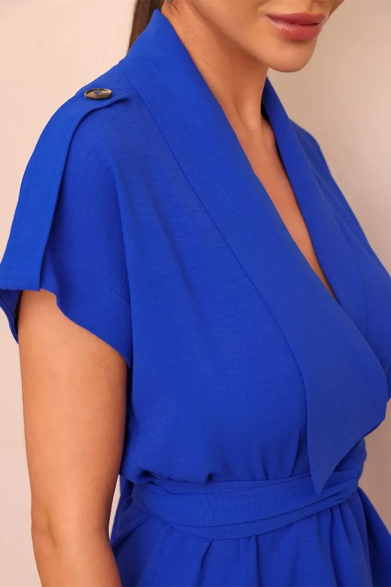 Dot Clothing - Conjunto Dot Clothing Blusa Detalhe Faixa Azul - 2445AZUL