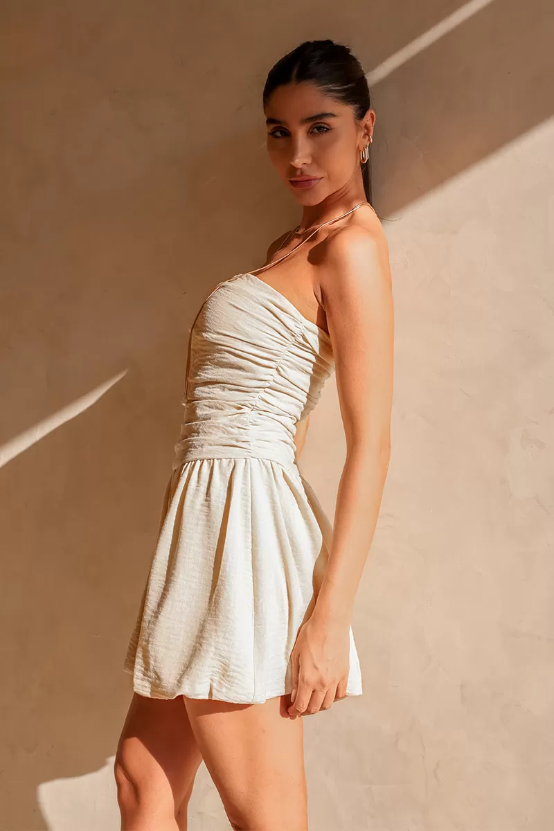 Dot Clothing - Vestido Dot Clothing TQC Balonê Areia - 2465AREIA