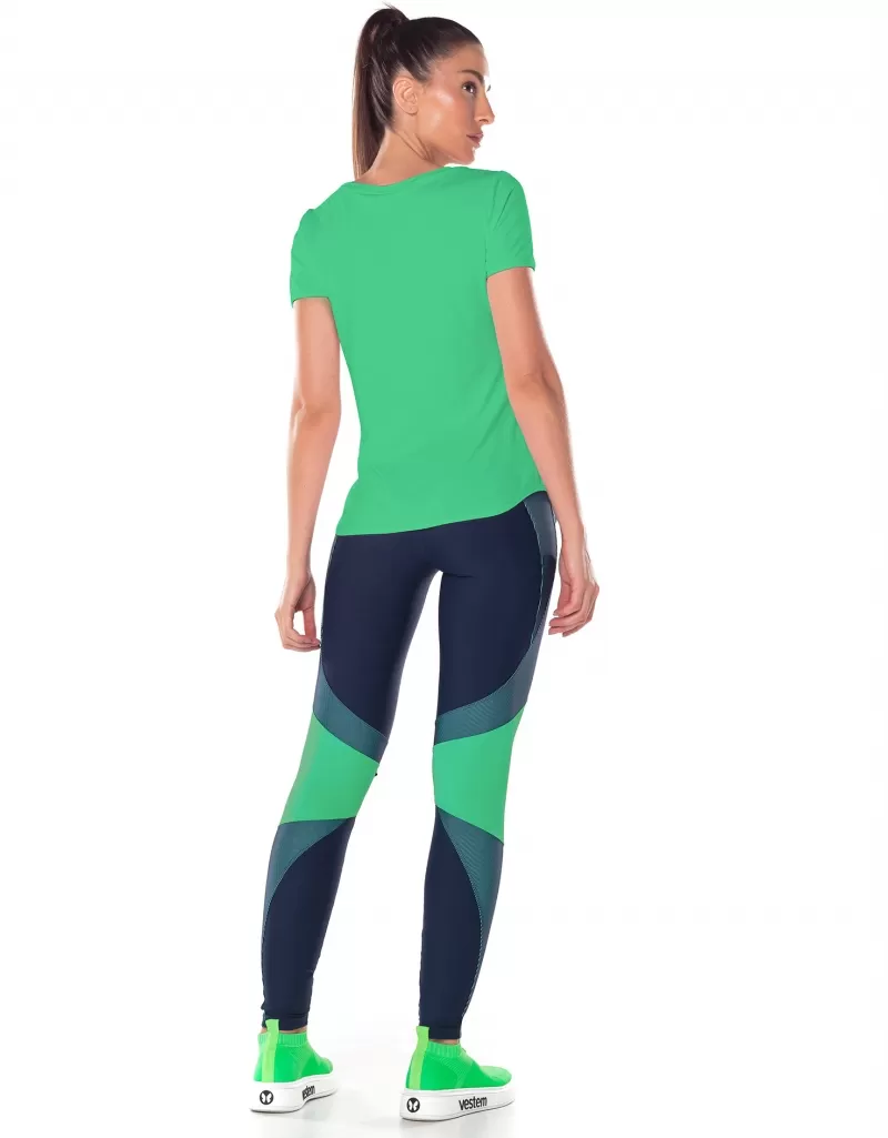 Vestem - Blusa Manga Curta Dry Fit Janice Verde Twist - BMC31.ESS.C0449