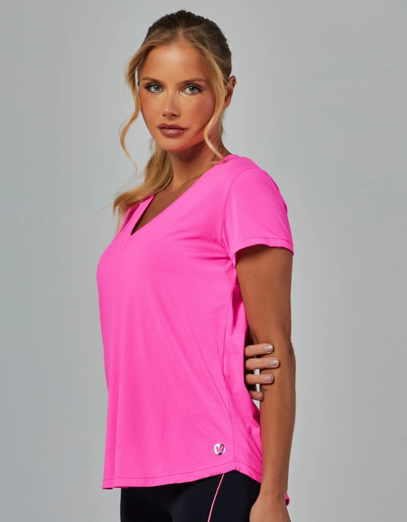 Vestem - Blusa Manga Curta Dry Fit Janice Pink Neon - BMC31.ESS.C0003