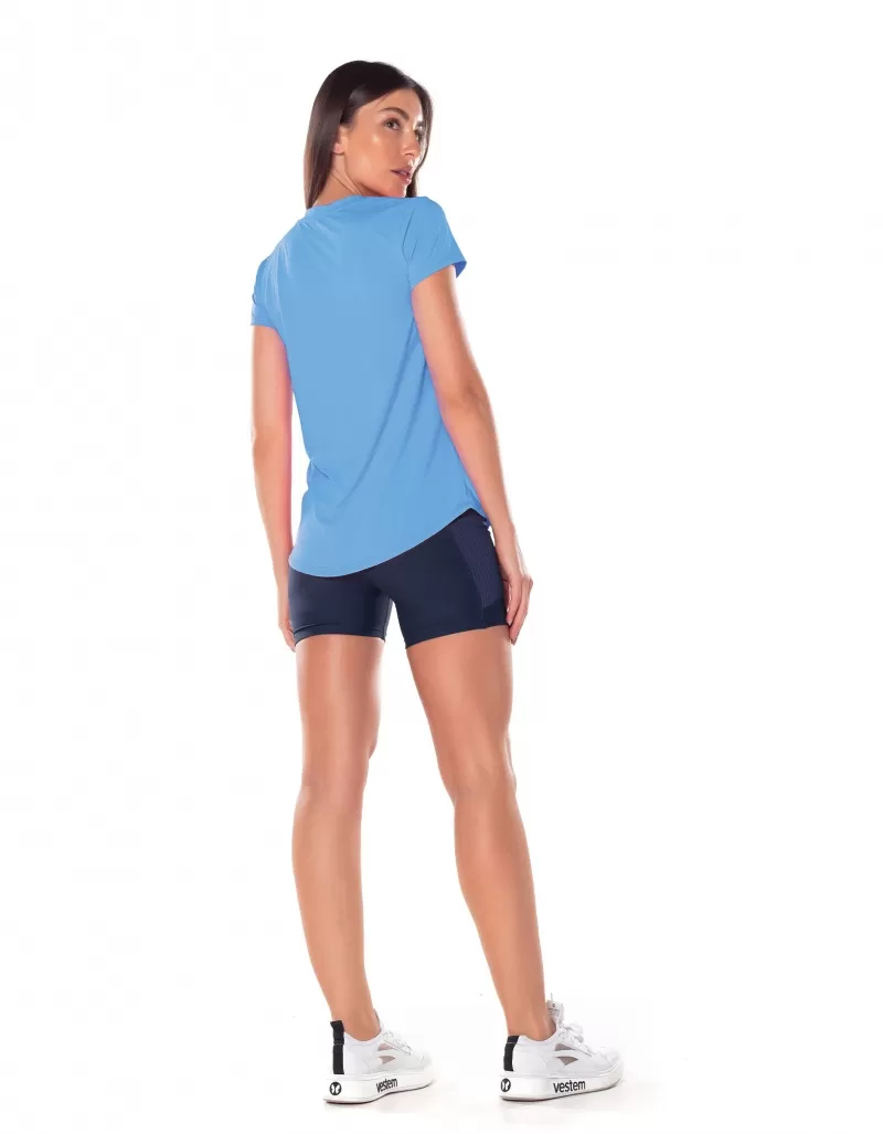 Vestem - Blusa Manga Curta Dry Fit Janice Azul Enseada - BMC31.ESS.C0301