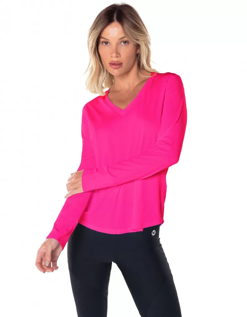 Vestem - Blusa Manga Longa Dry Fit Janice Pink Neon - BML16.ESS.C0003
