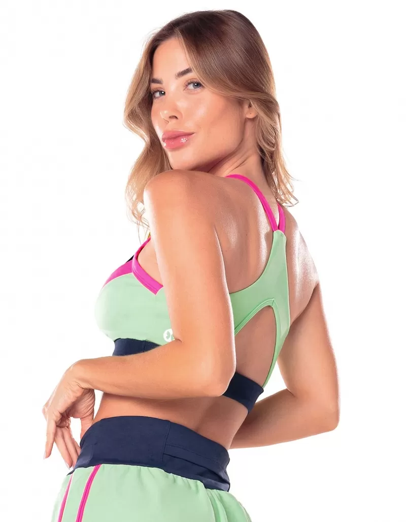 Vestem - Top Tricolor Estela Verde Menta - TOP1075.V25.C0280