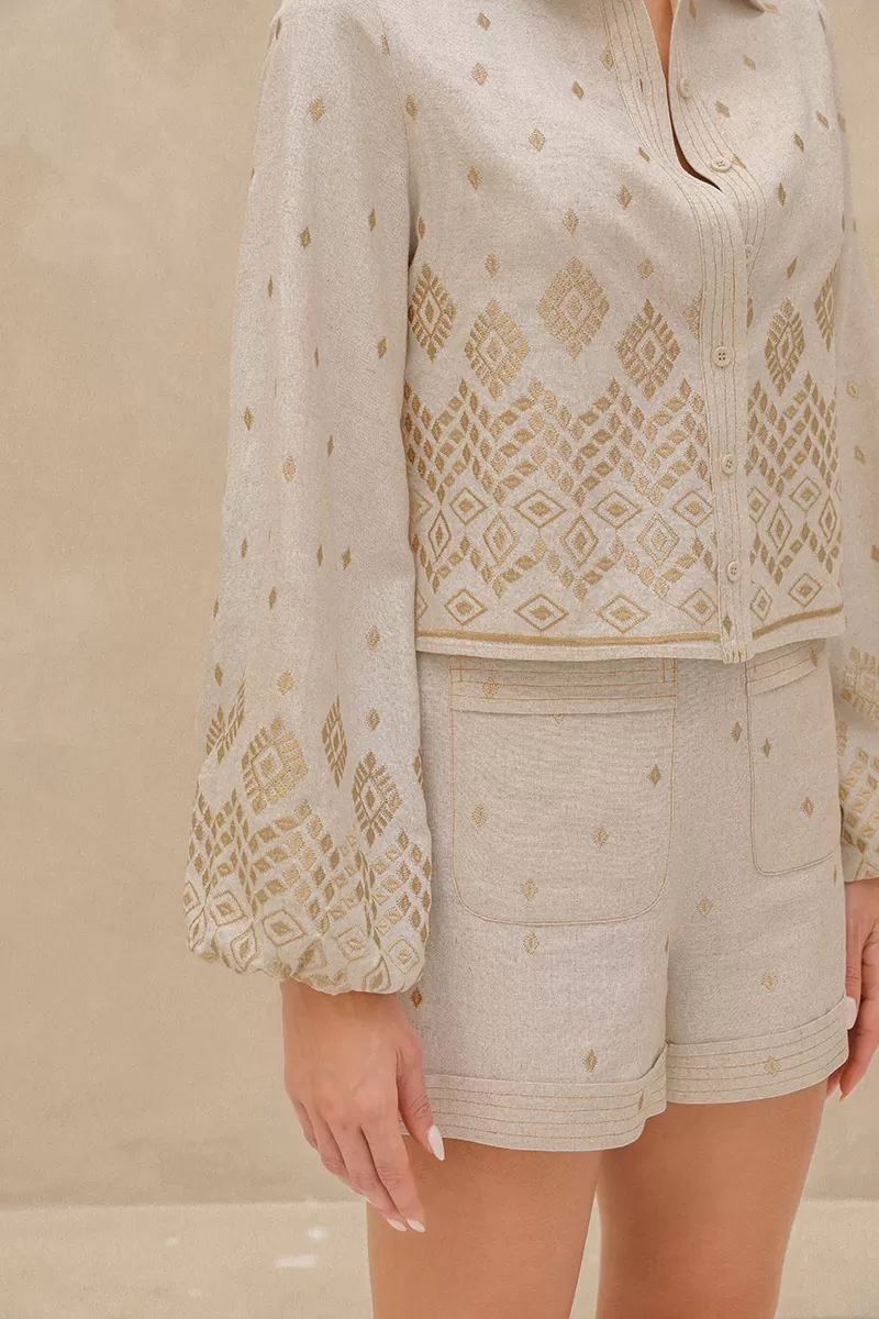 Dot Clothing - Trijunto Dot Clothing Milena Bordado Natural - 2459BEGE