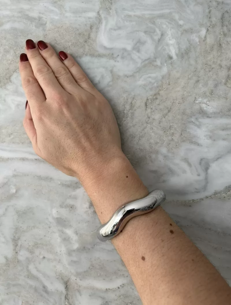 Mikabe - Bracelete Orgânico Fino Ródio - MK1814