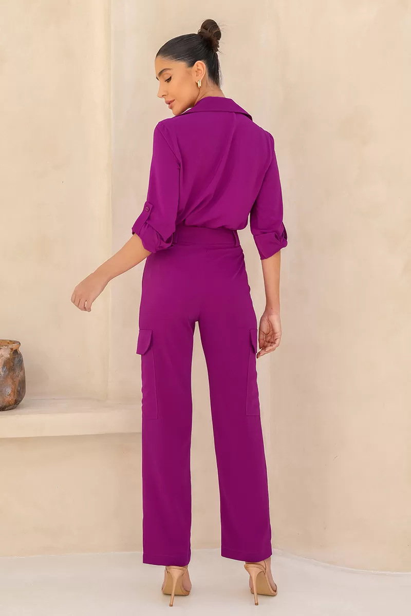 Dot Clothing - Conjunto Dot Clothing Aline Alfaiataria Fúcsia - 2448FUCSIA