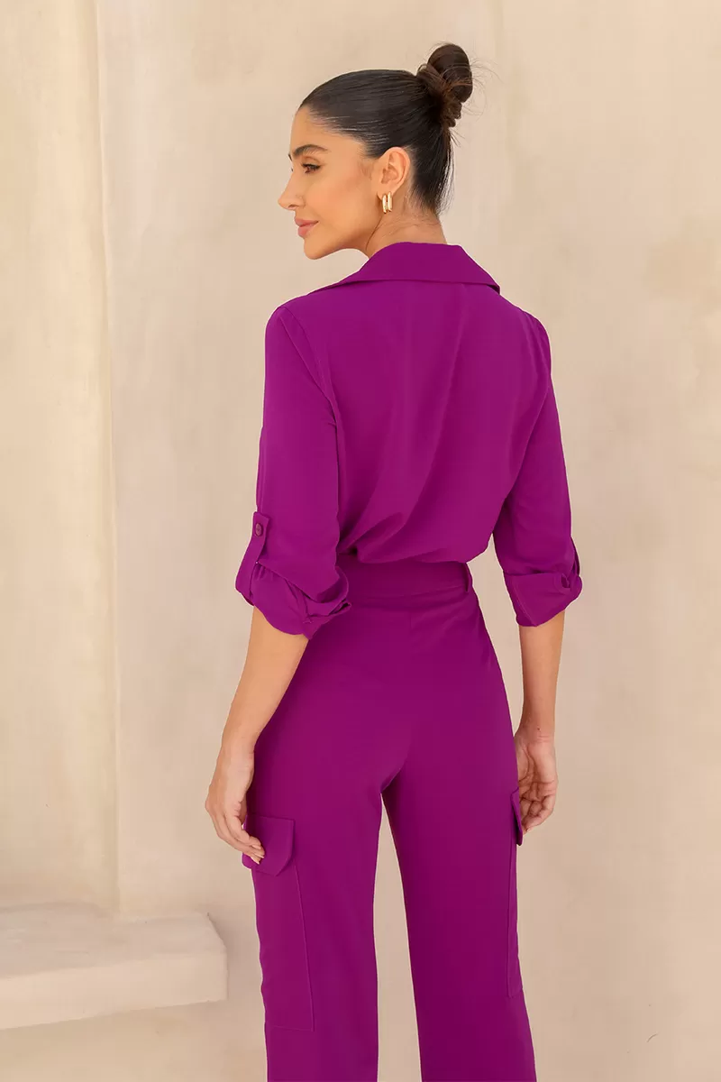 Dot Clothing - Conjunto Dot Clothing Aline Alfaiataria Fúcsia - 2448FUCSIA