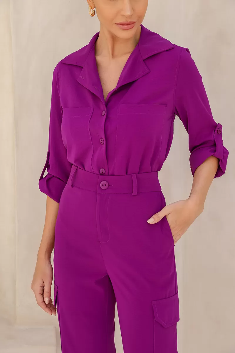 Dot Clothing - Conjunto Dot Clothing Aline Alfaiataria Fúcsia - 2448FUCSIA