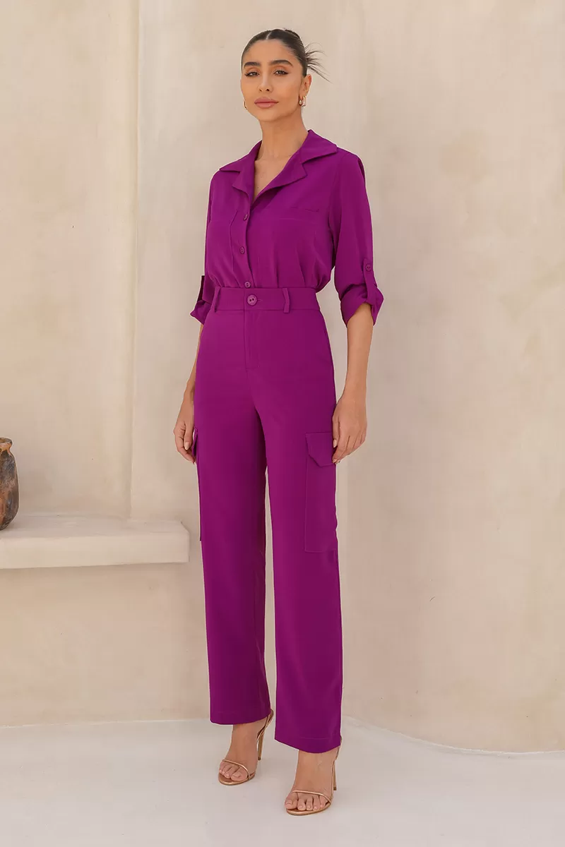 Dot Clothing - Conjunto Dot Clothing Aline Alfaiataria Fúcsia - 2448FUCSIA