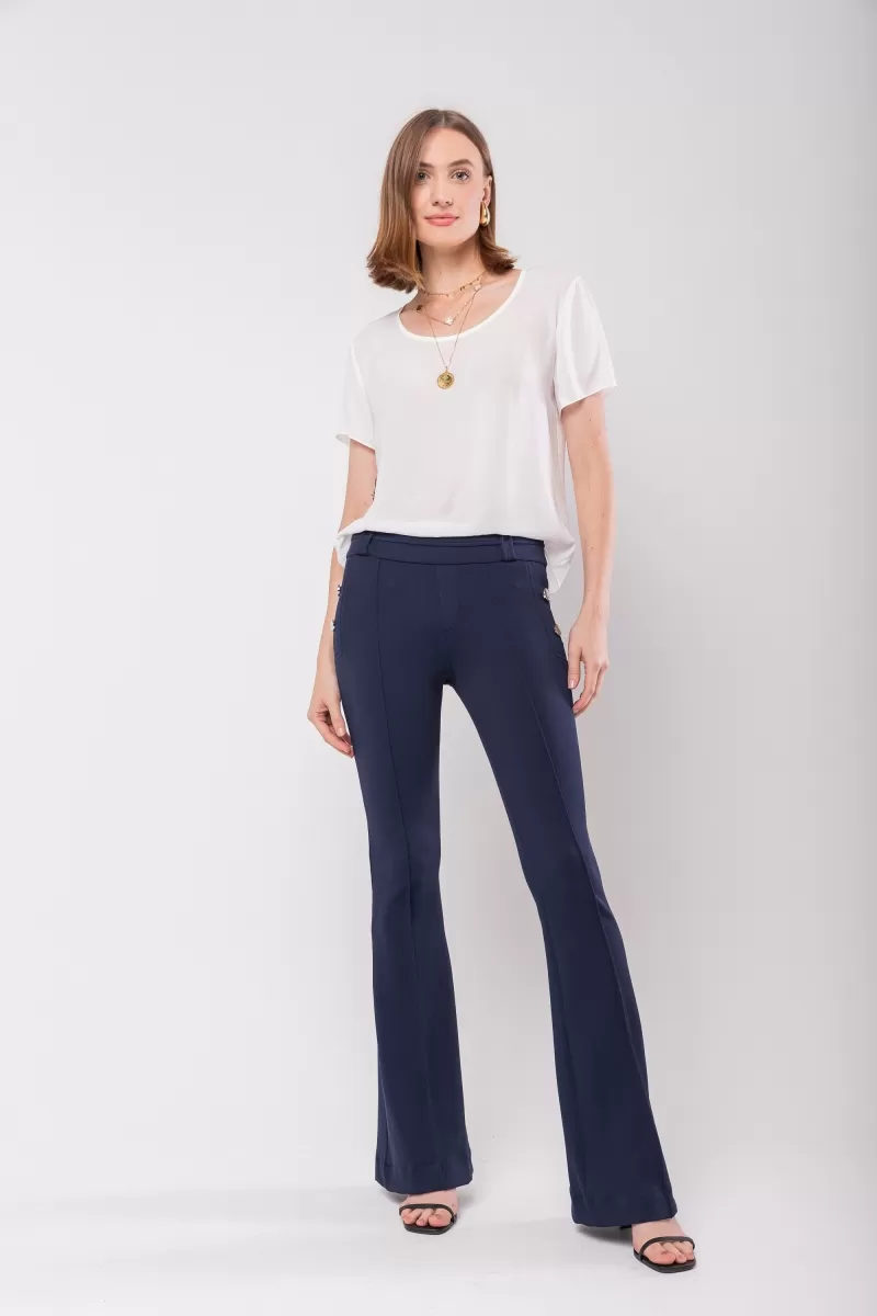 Hidrogênio - CAROL MARINHO FLARE PANTS WITH POCKETS AND BUTTONS - 20121004
