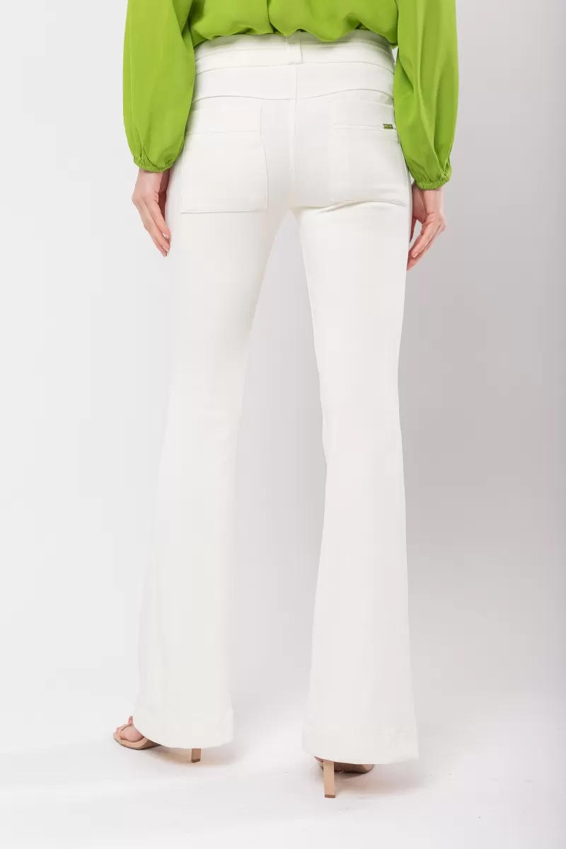 Hidrogênio - CAROL OFF WHITE FLARE PANTS WITH POCKETS AND BUTTONS - 20121018