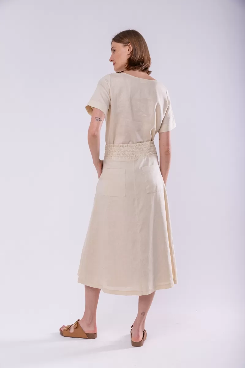 Hidrogênio - BLUSA CROPPED 100% LINHO CREME - 19801016