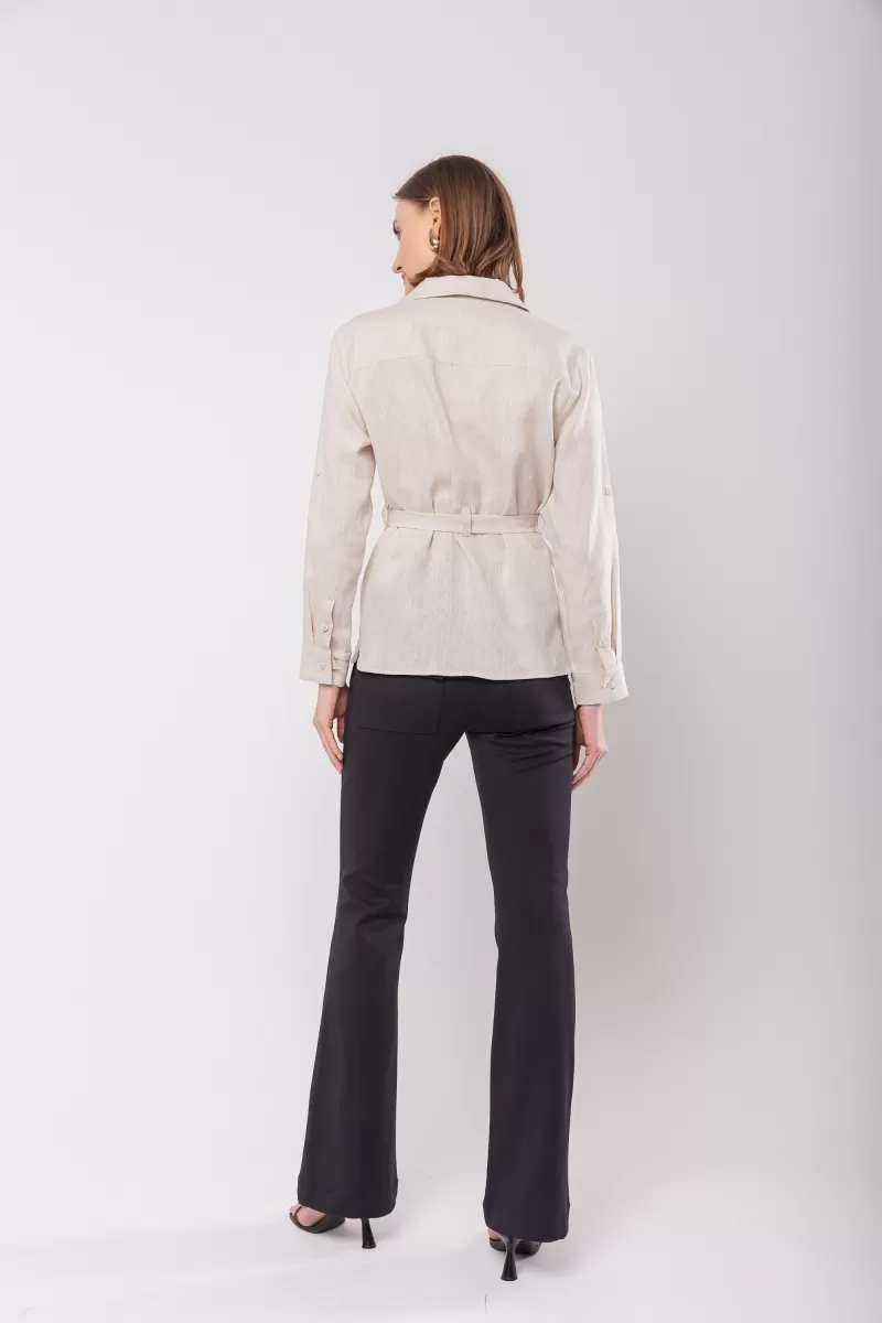 Hidrogênio - CAMISA DE LINHO 100% C/ CINTO NATURAL - 20021182