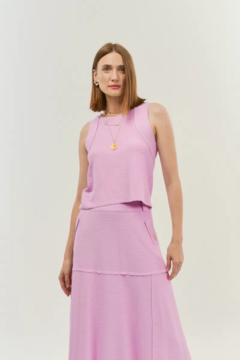 Hidrogênio - REGATA MOLETOM A FIO GROSELHA - 19806555