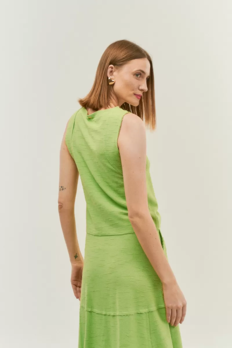 Hidrogênio - REGATA MOLETOM A FIO VERDE CLARO - 19806462