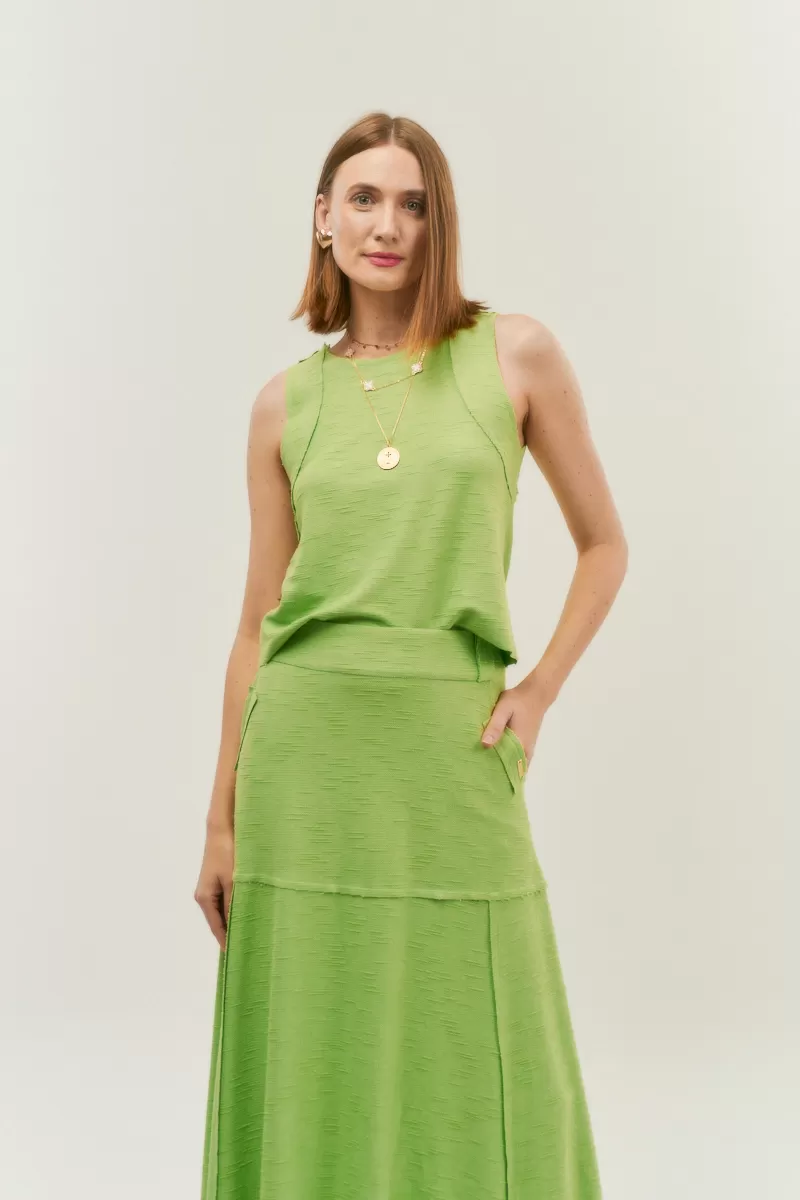 Hidrogênio - REGATA MOLETOM A FIO VERDE CLARO - 19806462