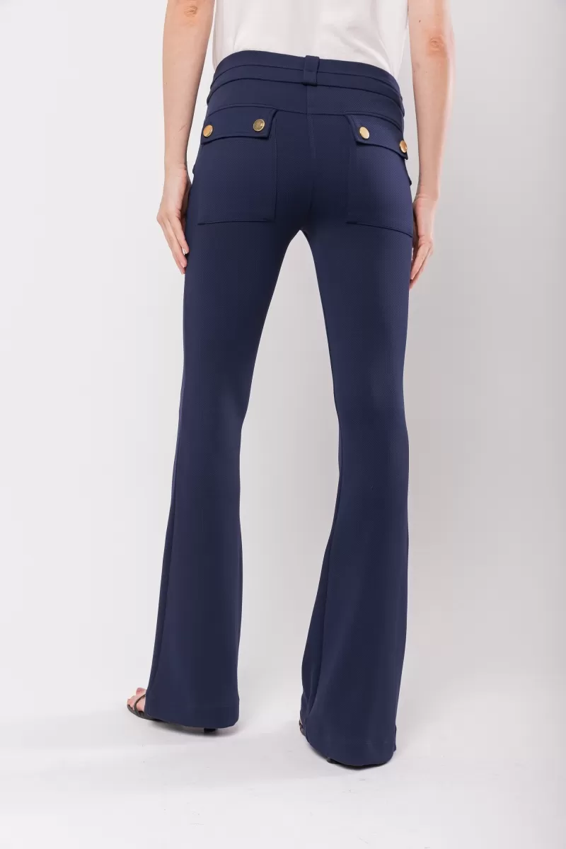 Hidrogênio - FLARE PANTS WITH FRONT PLEATS AND POCKETS DAYANE NAVY - 20630004