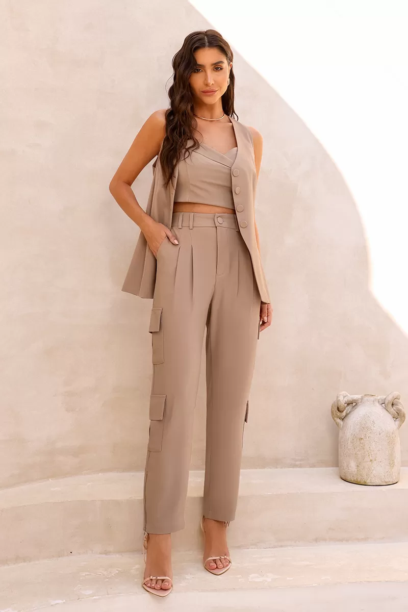 Dot Clothing - Colete Dot Clothing Luisa Alfaiataria Avelã - 2451AVELA