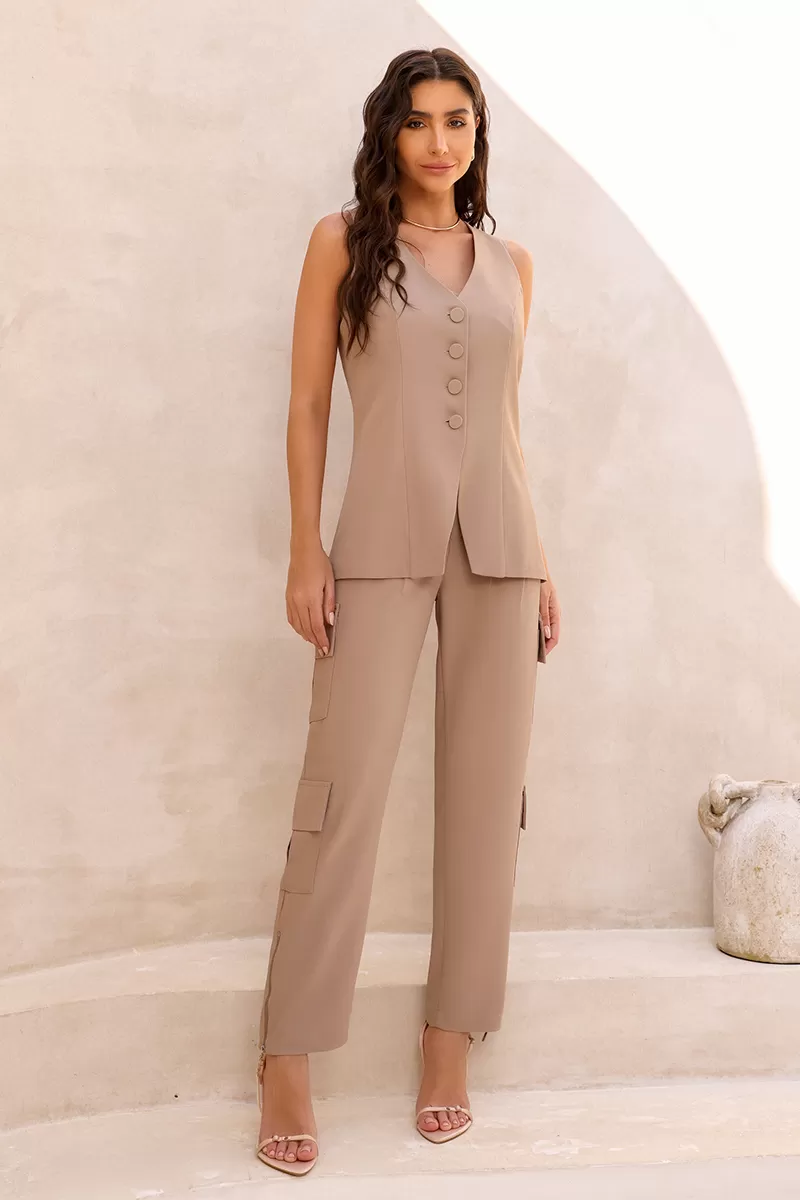 Dot Clothing - Colete Dot Clothing Luisa Alfaiataria Avelã - 2451AVELA