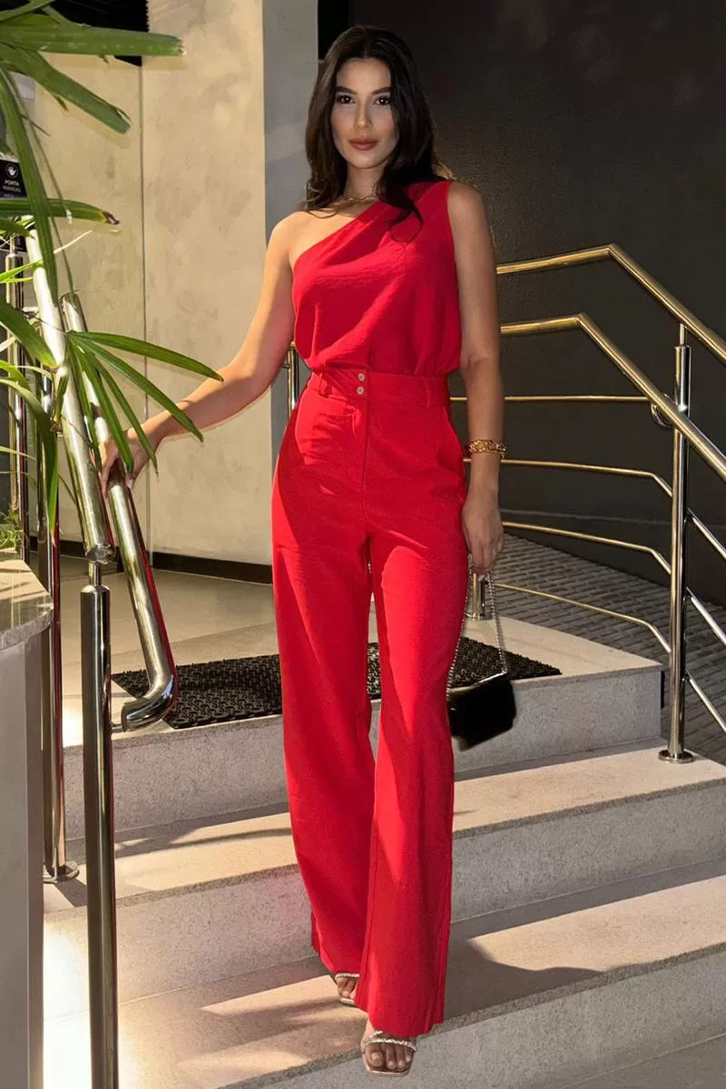 Miss Misses - Pants Miss Misses Nathalia Tailoring Red - 54365VERM