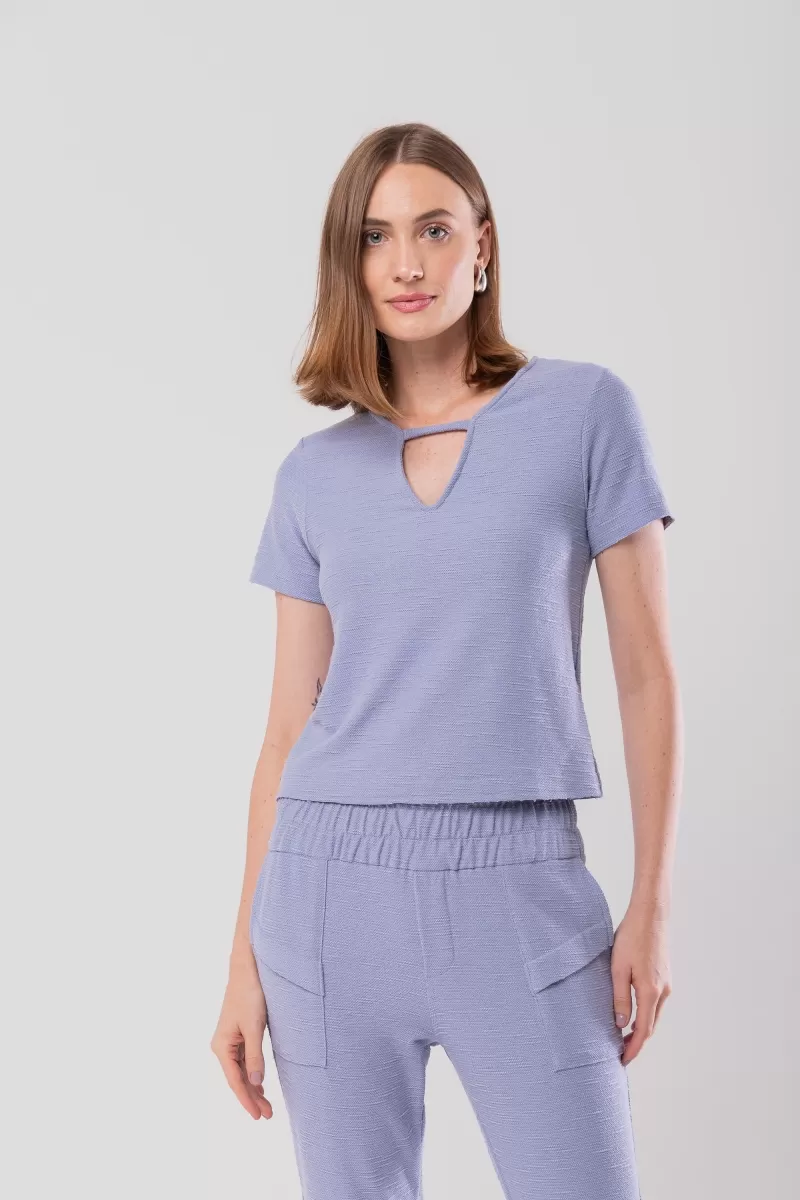 Hidrogênio - MG SHORT BLOUSE WITH DROP FLAME SWEATSHIRT BABY BLUE - 20132111
