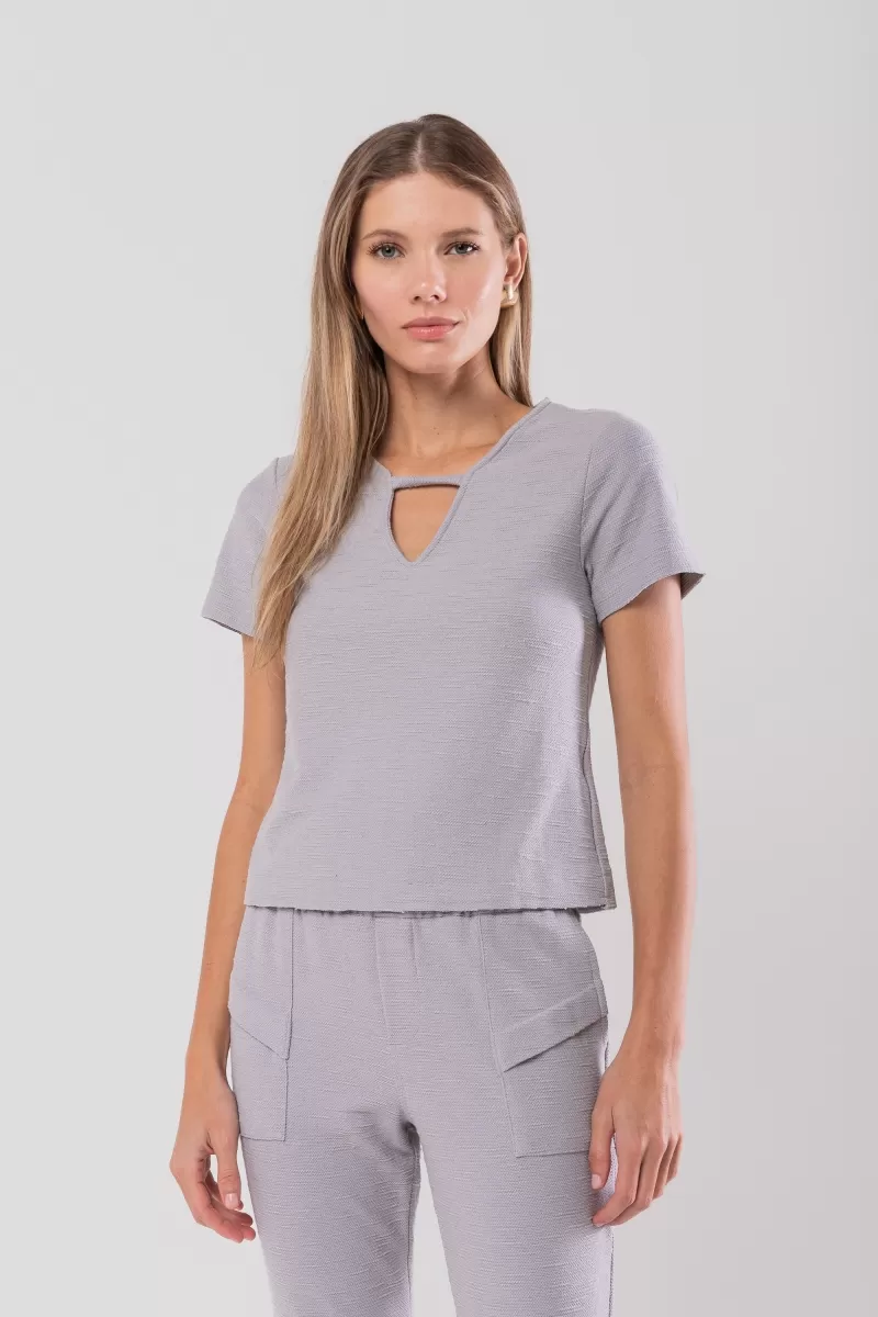 Hidrogênio - MG SHORT BLOUSE WITH DROP FLAME GRAY SWEATSHIRT - 20132030