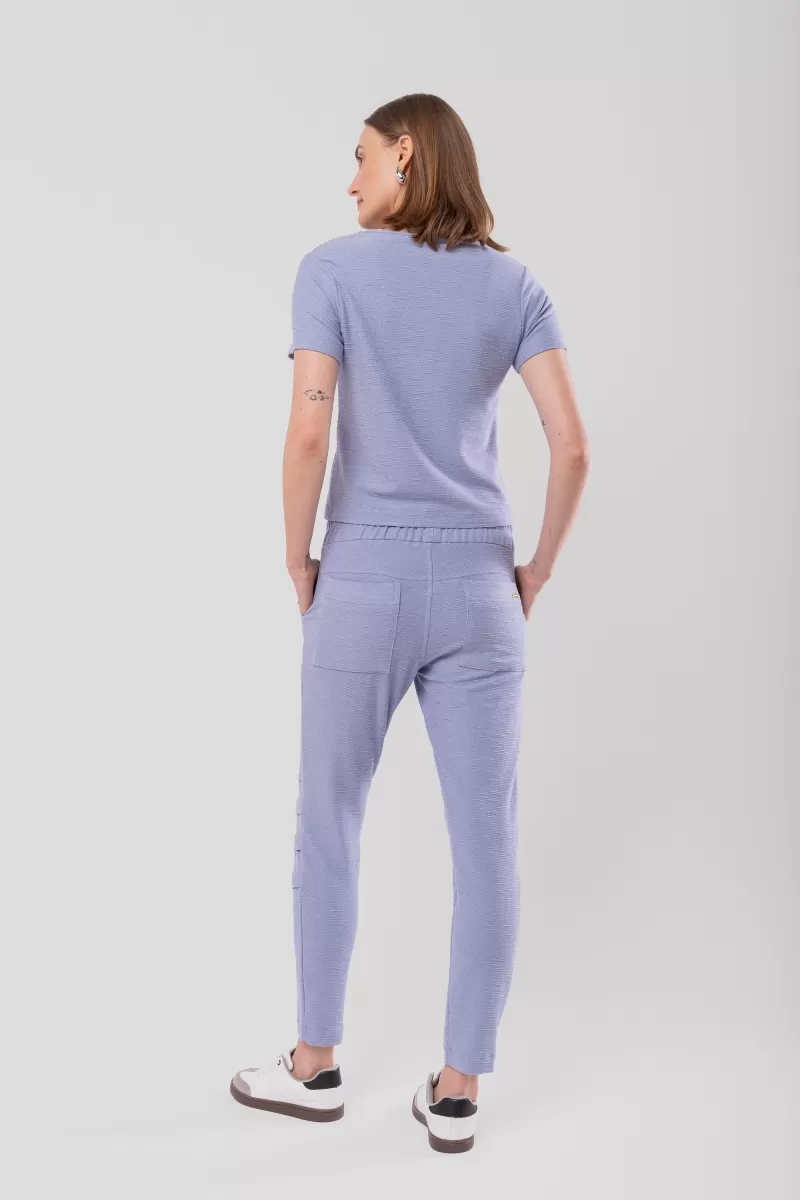 Hidrogênio - VERONICA BABY BLUE ELASTIC PLEATED JOGGER PANTS - 20133111