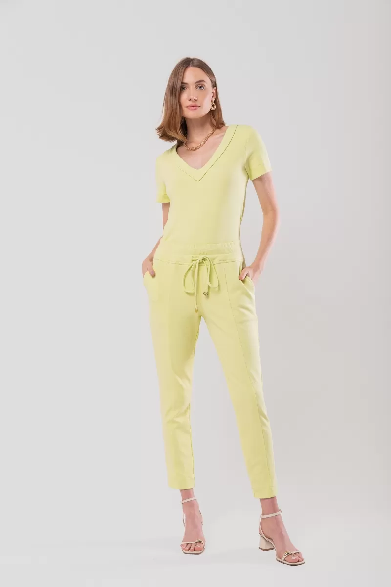 Hidrogênio - WATER GREEN CREPE KNIT JOGGER PANTS WITH CHANNEL - 20118157