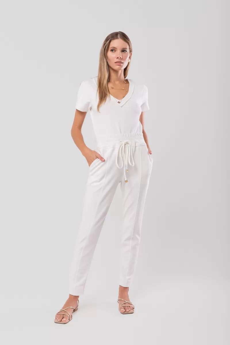Hidrogênio - OFF-WHITE CREPE KNIT JOGGER PANTS WITH CHANNEL - 20118018