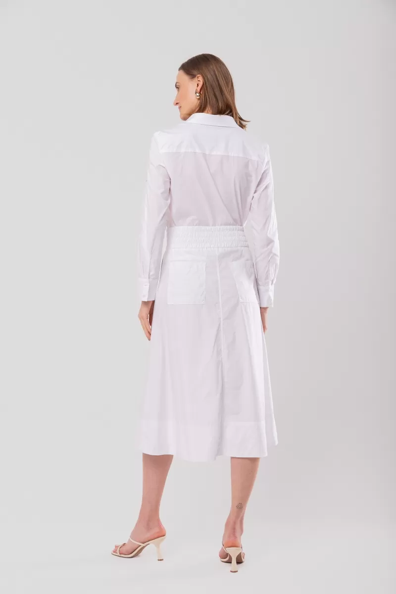 Hidrogênio - CAMISA ACINTURADA C/ MARTINGALE TRICOLINE C/ LYCRA BRANCO - 20128002