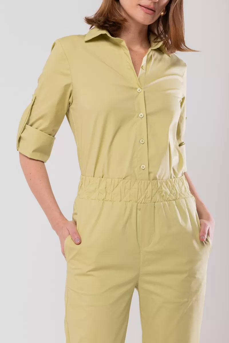 Hidrogênio - CINCHED SHIRT WITH MARTINGALE TRICOLINE WITH WILLOW GREEN LYCRA - 20128557