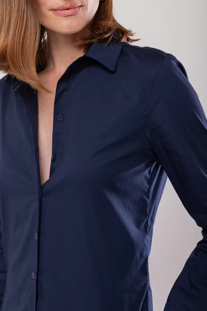 Hidrogênio - CINCHED SHIRT WITH MARTINGALE TRICOLINE WITH NAVY LYCRA - 20128004