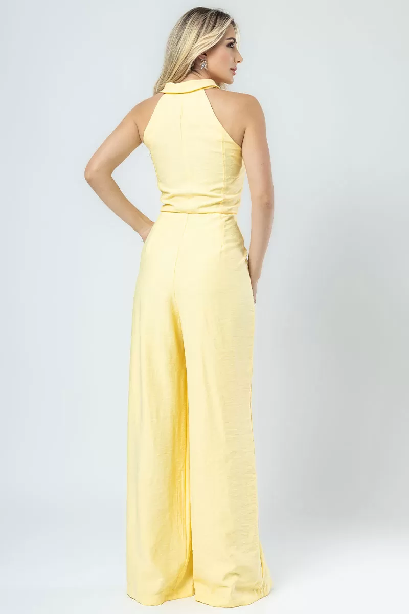 Miss Misses - Miss Misses Daiana Long Yellow Jumpsuit - 54386AMA