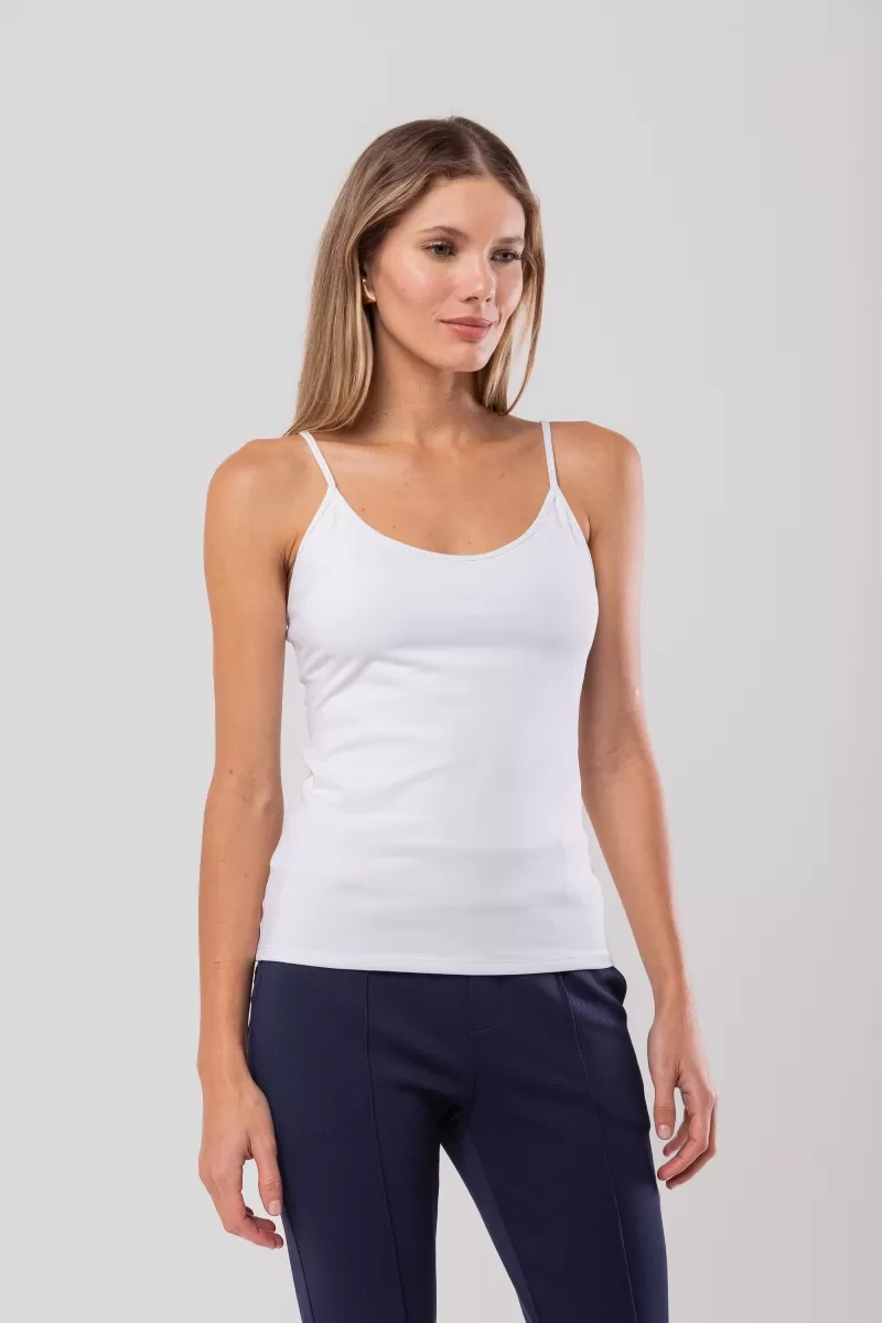 Hidrogênio - WHITE GALAON STRAP UP TANK TOP - 20161002