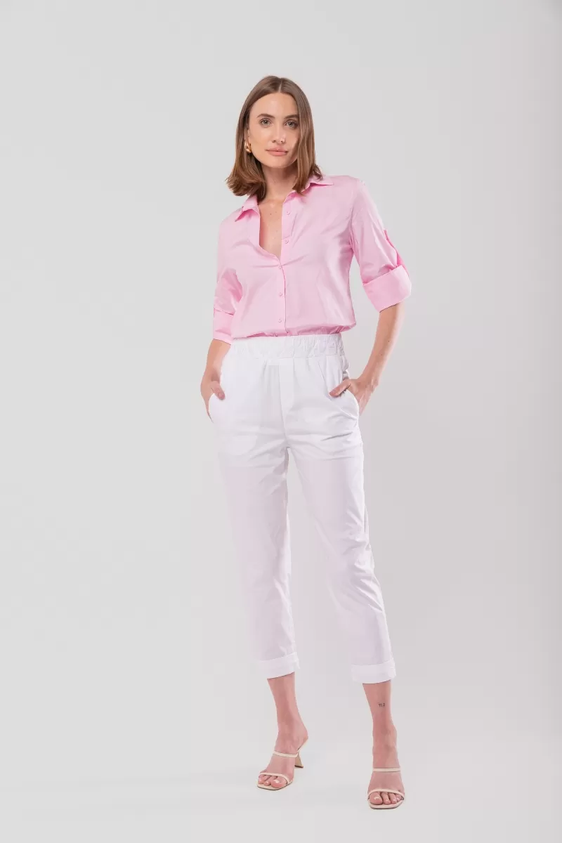 Hidrogênio - CARROT PANTS WITH ELASTIC TRICOLINE COSTUME LUIZA WHITE - 20135002