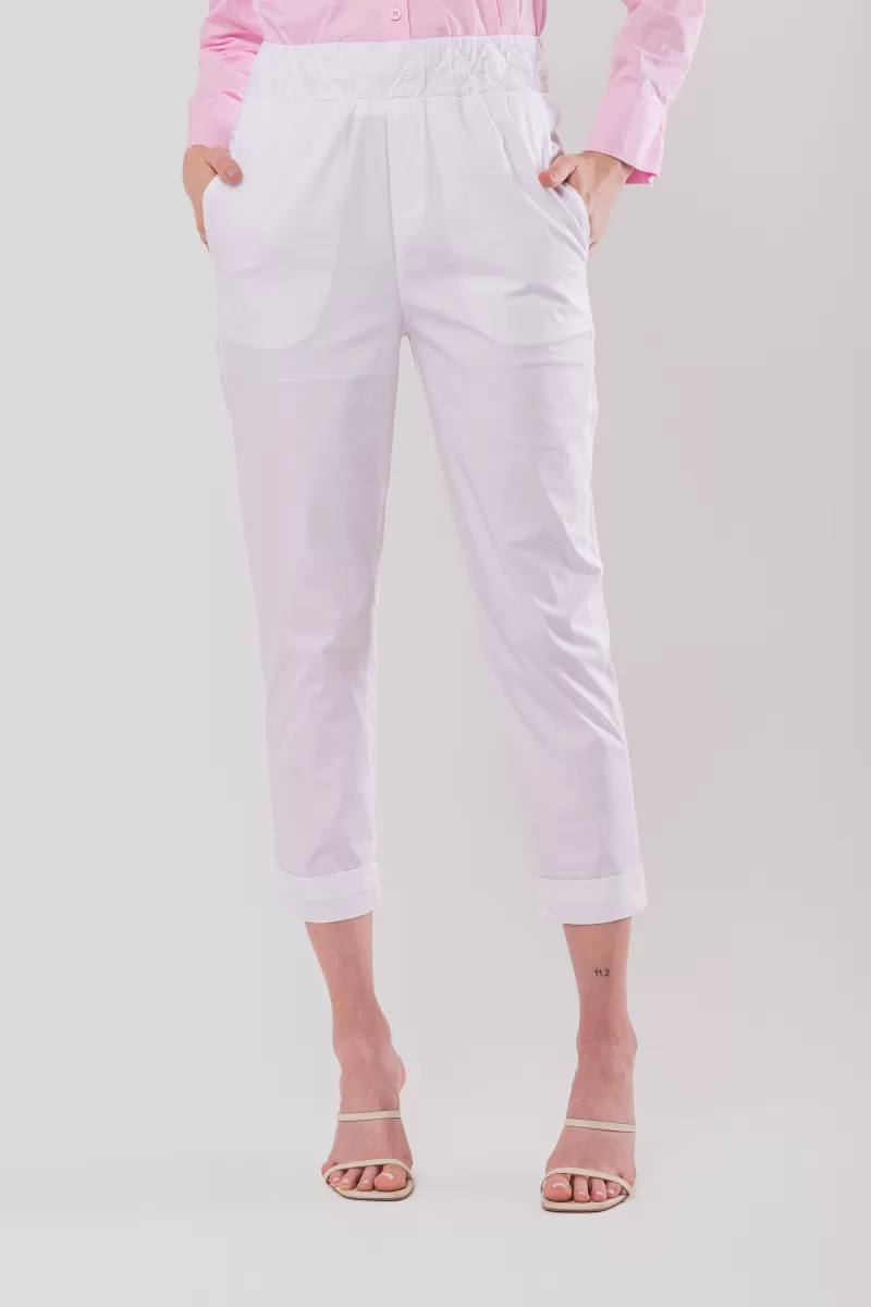 Hidrogênio - CARROT PANTS WITH ELASTIC TRICOLINE COSTUME LUIZA WHITE - 20135002