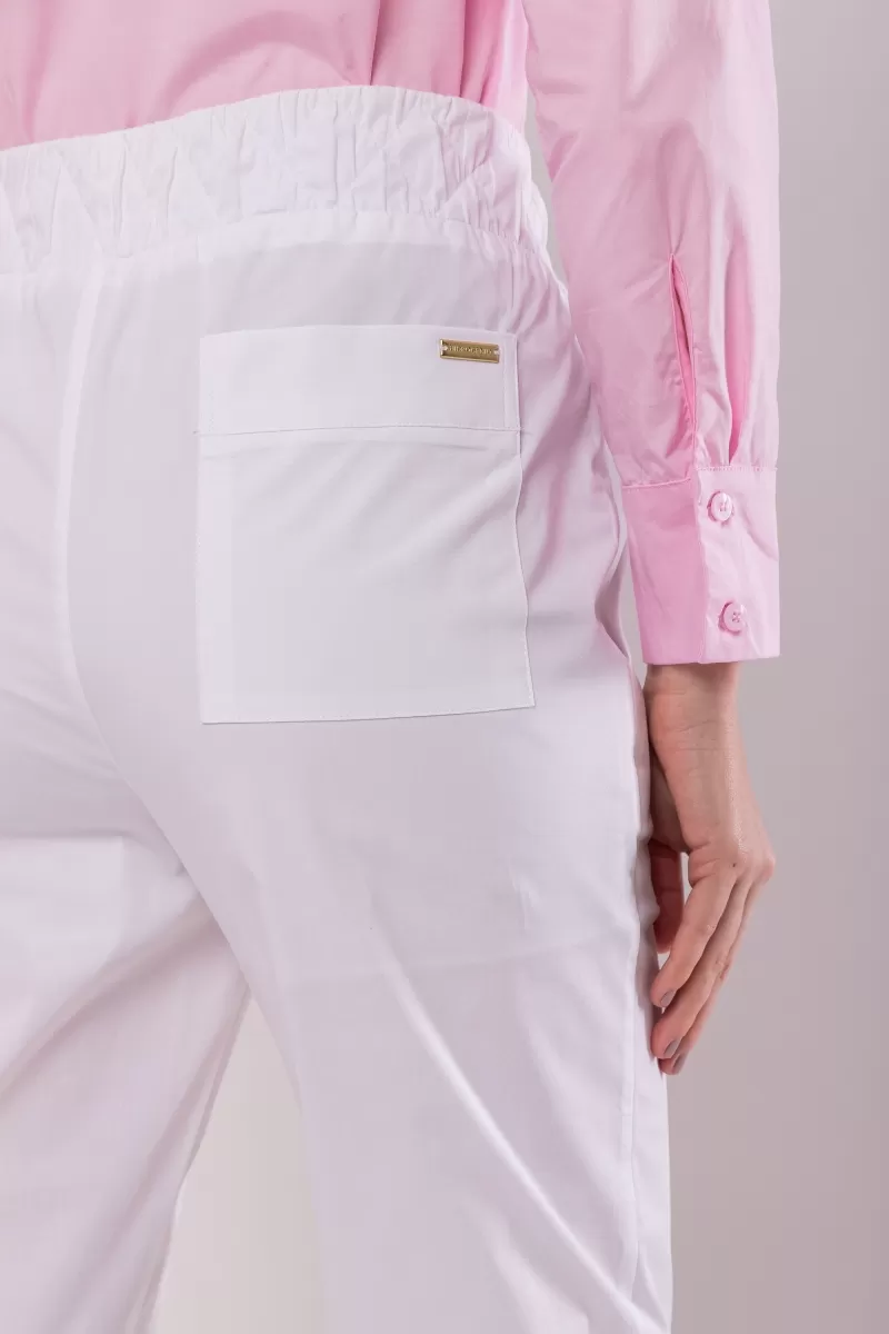 Hidrogênio - CARROT PANTS WITH ELASTIC TRICOLINE COSTUME LUIZA WHITE - 20135002