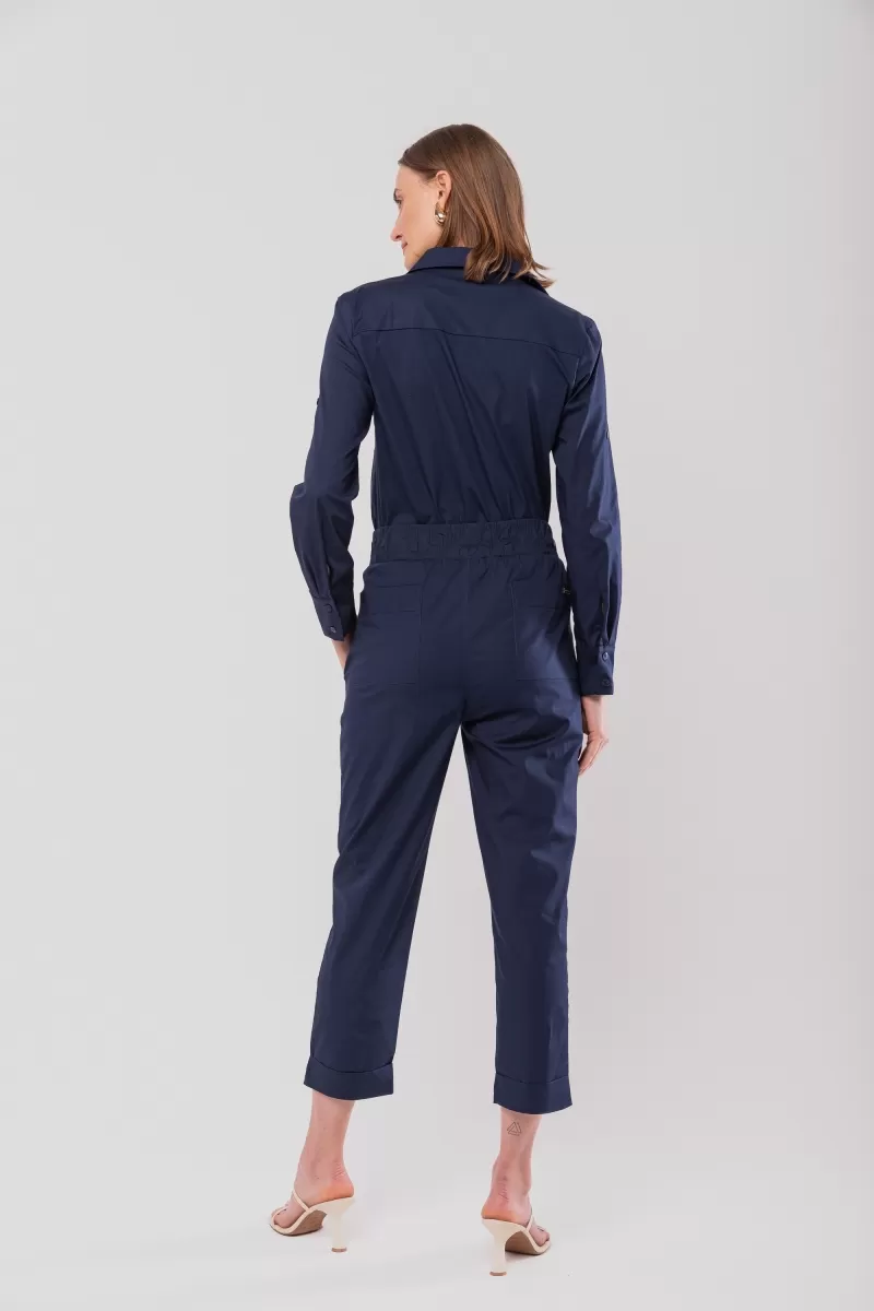 Hidrogênio - CARROT PANTS WITH ELASTIC TRICOLINE COSTUME LUIZA NAVY - 20135004